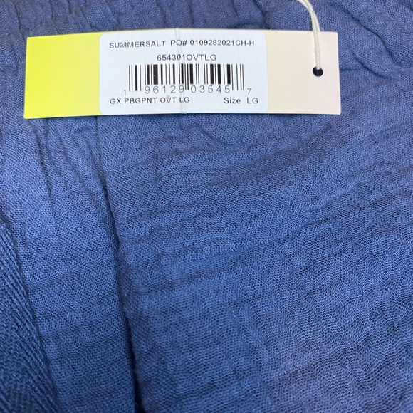 NWT - summersalt Navy Gauze Wide Leg Drawstring Shorts, Size Large - Picture 3 of 5